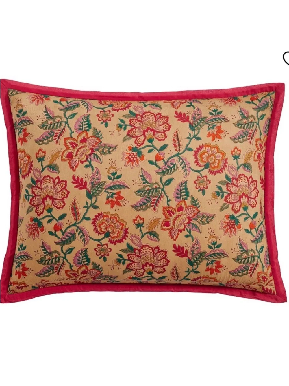 Pottery Barn Lucille Reversible Quilted Sham Standard Red 1 NWOT